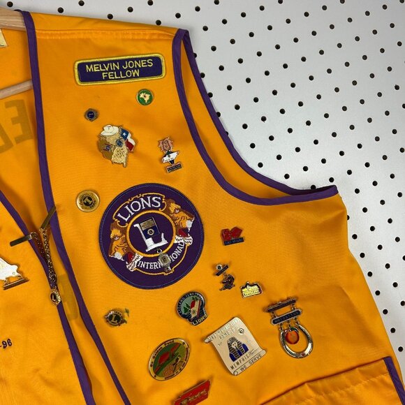 Lions International Member Vest XXL 2XL Pins Buttons 80s Lakeland TN Memphis 90s - Picture 4 of 7